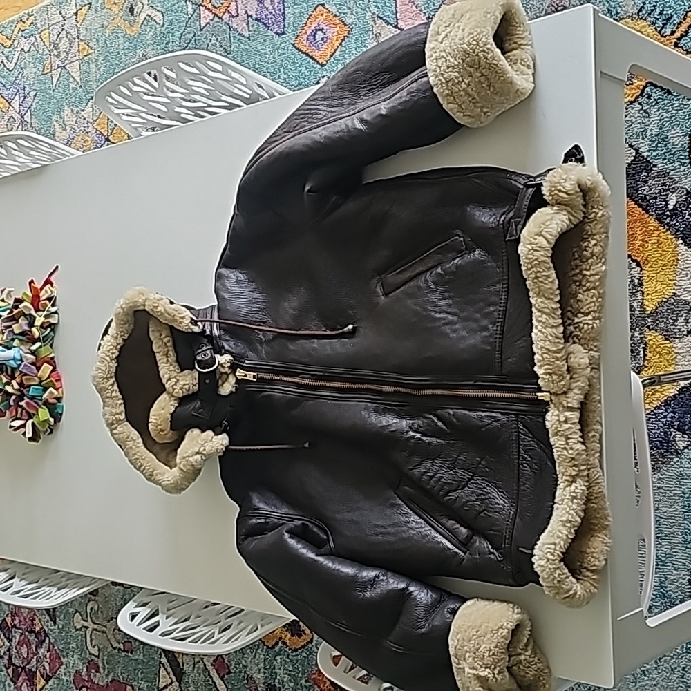 Leather and shearling coat size large